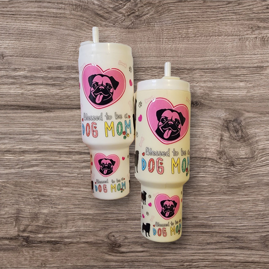 Blessed To Be A Dog Mom Mini Tumbler Keychain