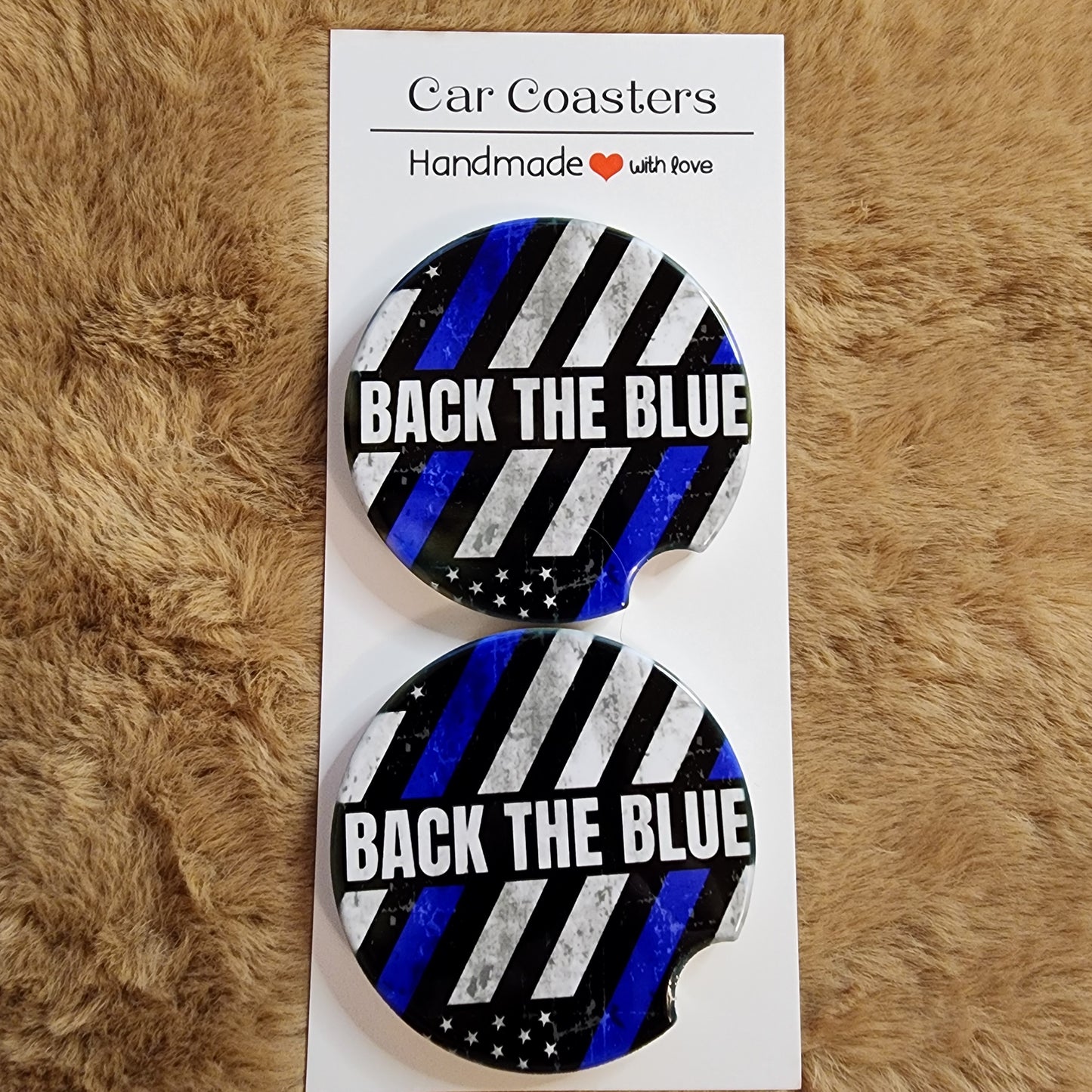 Back The Blue 2 pc Ceramic Coaster Set
