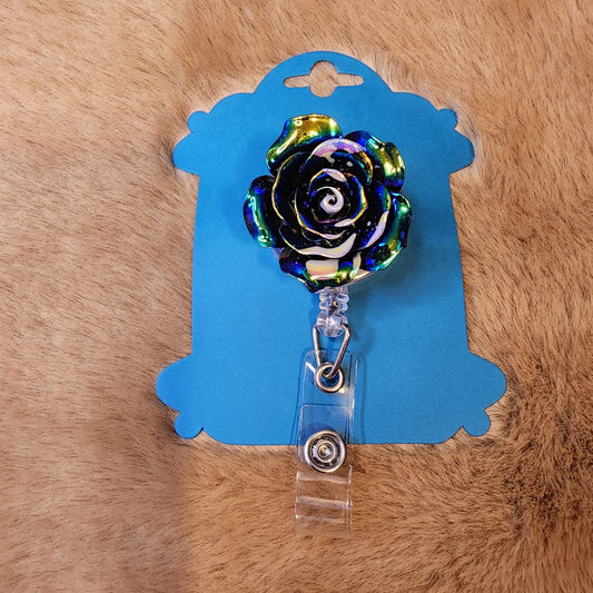 Two-Tone Chrome Rose Badge Reel