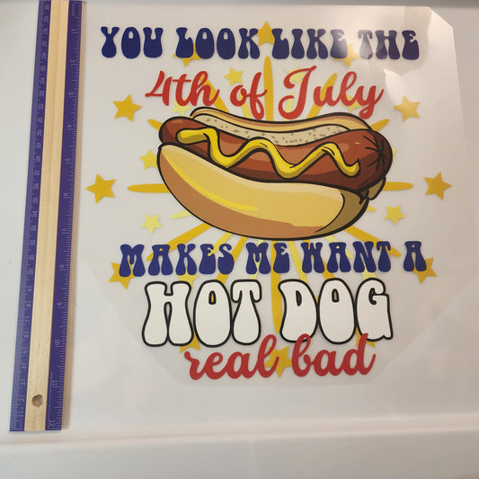 4th of July Hot Dog Patriotic Print