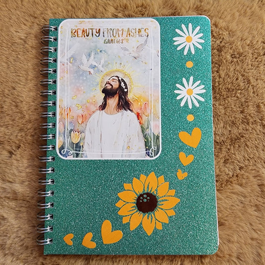 Ashes to Beauty #2, Teal Glitter Small Notebook