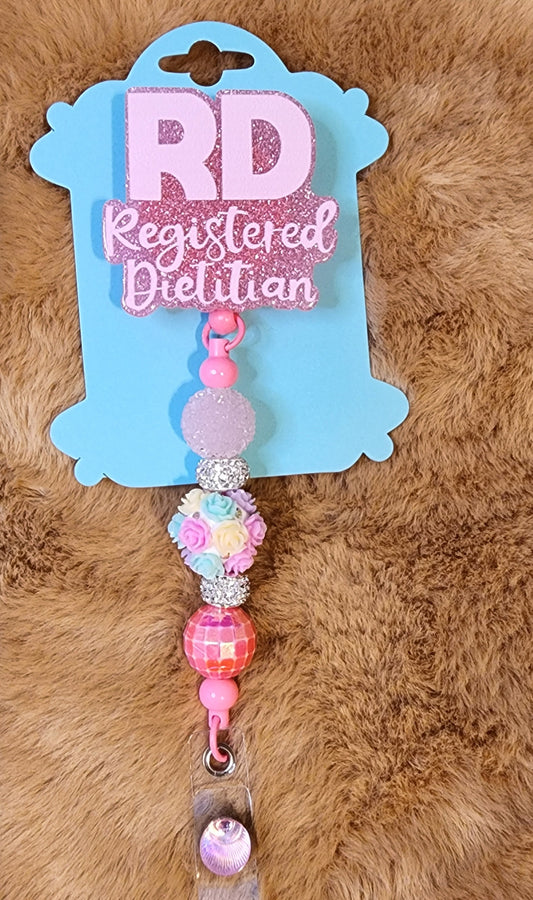 Registered Dietitian Beaded Badge Reel