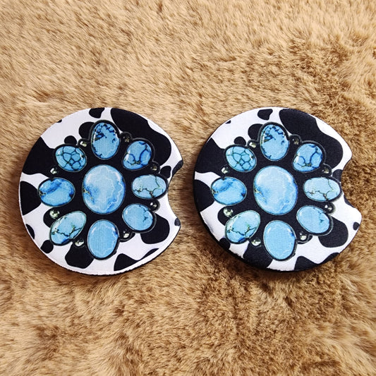 Concho and Cowprint Car Coaster