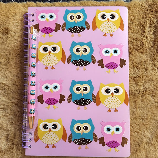 Owl Print Notebook/Journal with matching pen