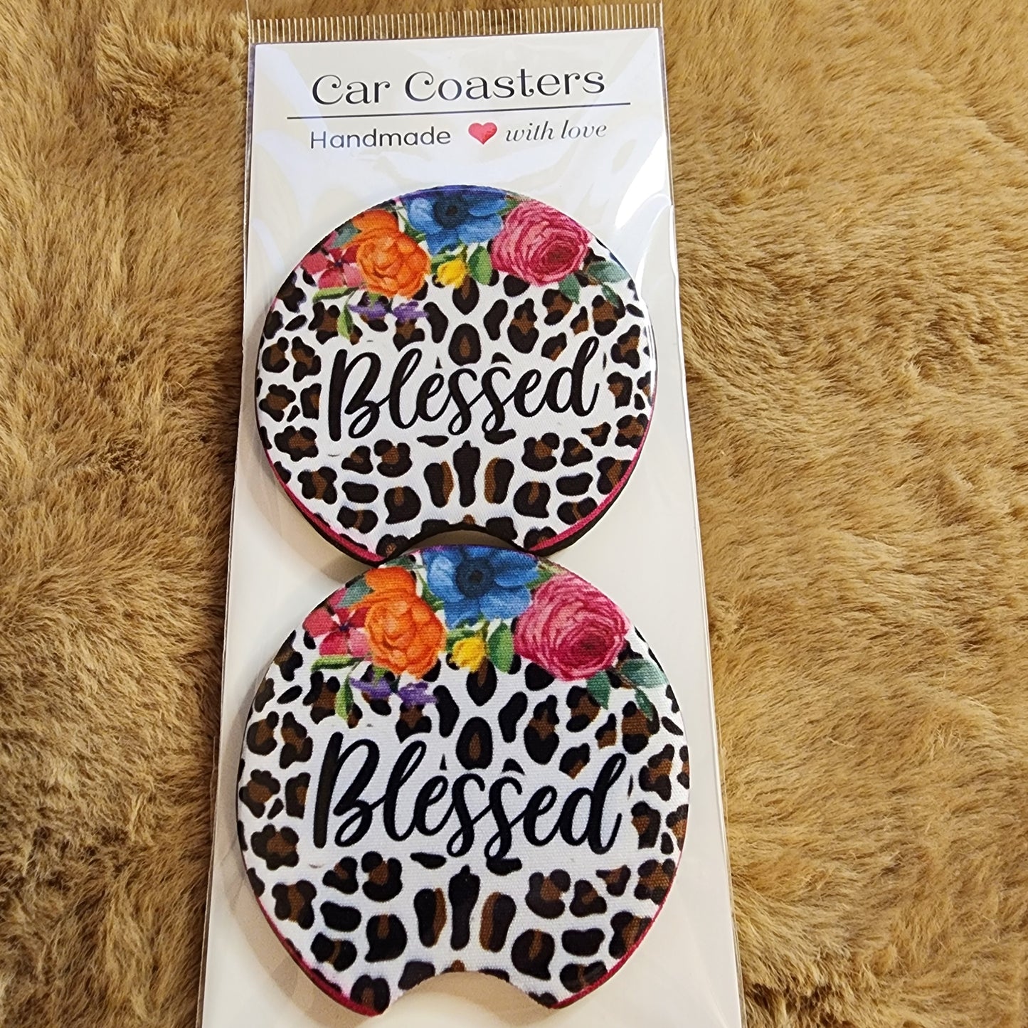 Blessed 2 pc Neoprene Car Coaster Set