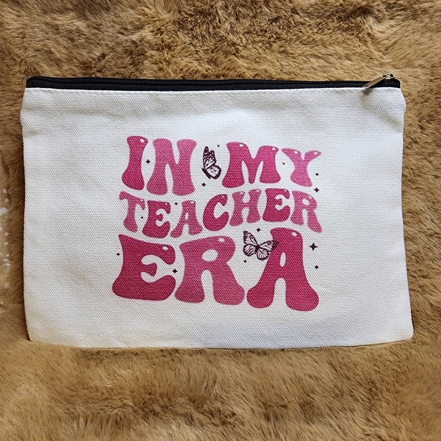 In My Teacher Era Canvas Makeup Bag
