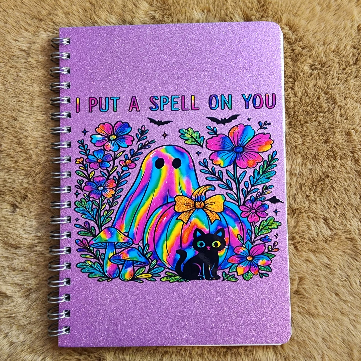 Ghost Purple Glitter Small Notebook