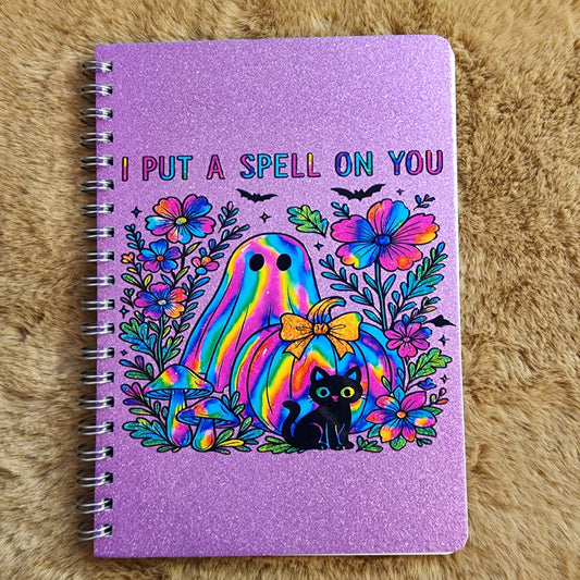 Ghost Purple Glitter Small Notebook