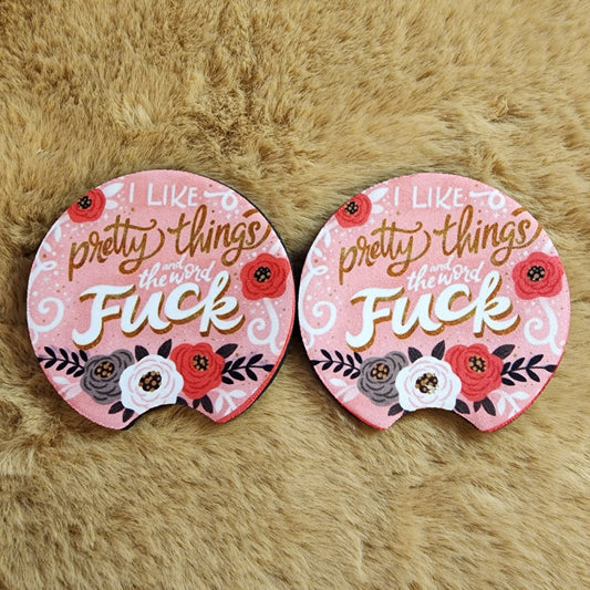 Pretty Things 2 pc car coaster set